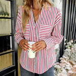 Zeagoo Roll Up Sleeve Button Down Lapel Blouse with Pocket Comfy Casual Loose Fit Shirt