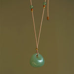 Buddha Stones Natural Jade Luck Prosperity Necklace Pendant