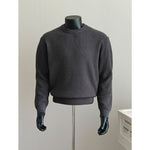 Striped Crew Neck Textured Knit Sweater