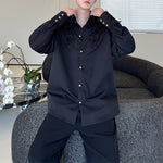 French Lapel Rose Embroidered Shirt