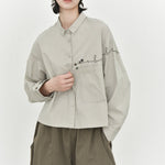Women's Line Embroidered Collared Shirt