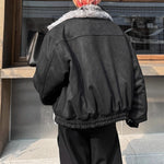Winter Suede Loose-fitting Fur-lined Cotton Coat