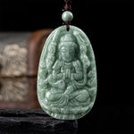 Buddha Stones Chinese Zodiac Natal Buddha Natural Jade Wealth Prosperity Necklace Pendant (Extra 30% Off | USE CODE: FS30)