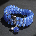 Buddha Stones Cat Eye PiXiu Support Triple Wrap Bracelet
