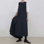 Sleeveless Irregular Black Long Dress