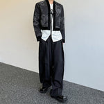 Vintage Jacquard Patchwork Dragon Pattern Denim Jacket