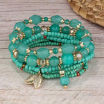 Elegant Crown Pearl Bracelet Set