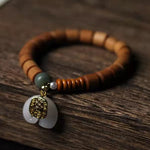 Buddha Stones Sandalwood Jade Elephant Protection Bracelet