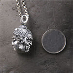 Buddha Stones 999 Sterling Silver Buddha Demon Serenity Necklace Pendant