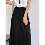 High-waisted Drawstring Pleated Culottes