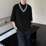 Striped Loose Heavyweight Casual T-shirt