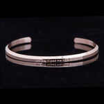 Buddha Stones Six True Words Engraving Titanium Steel Blessing Protection Bracelet
