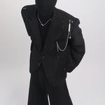 Pearl Necklace Loose Casual Blazer