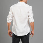 Stand-up collar Long-sleeved Linen Shirt