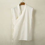 Cotton Linen Large Slanted Placket Vest