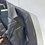 Vintage Pu Leather Suit Jacket