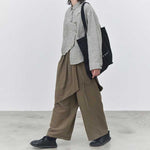 Japanese Asymmetrical Retro Striped Color-blocked Shirt