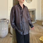 Shiny Casual Solid Color Party Stage Show Shirt