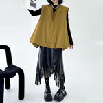 Bud Loose Solid Color V-neck Vest