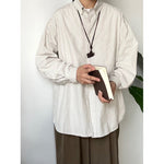 Japanese Striped Loose-fitting Long-sleeved Shirt