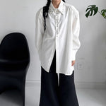 Rivet Loose Casual Padded Shoulder Shirt