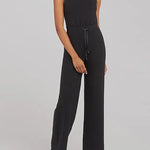 Zeagoo Women's Adjustable Belt Overalls Rompers Sleeveless Wide Leg Jumpsuit