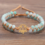 Buddha Stones Amazonite Beads Lotus Flower Balance Weave Bracelet (Extra 30% Off | USE CODE: FS30)