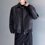 American Retro PU Leather Lapel Jacket