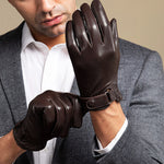 Warm Motorcycle Riding Leather Gloves