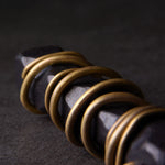 Buddha Stones Tibet Ebony Wood Brass Balance Peace Necklace Pendant