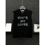 ã€�YOU'R MY LOVERã€‘Bead Lettering Sleeveless T-shirt