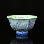 Buddha Stones Retro Blue Red Gradient Lotus Pattern Kiln Change Ceramic Teacup Kung Fu Tea Cup Bowl