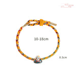 Buddha Stones 925 Sterling Silver Dragon Boat Festival Zongzi Pattern Luck Handmade Multicolored Rope Child Adult Bracelet
