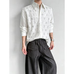 Sequin Lace Argyle-Pattern Shirt