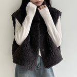 Sleeveless Faux Lamb Wool Vest