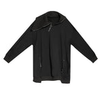 Stand Collar Zipper Loose Irregular Sweatshirt