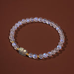 Buddha Stones 925 Sterling Silver Plated Gold Natural Moonstone PiXiu Healing Bracelet