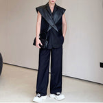 Detachable Suit Collar Casual Vest Two-piece Set
