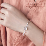 Buddha Stones "Sending Grace and Harmony"Plum Blossom Chalcedony Bracelet Includes Gift Message Card