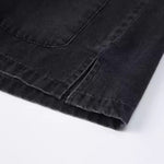 Denim Loose Button-Up T-Shirt