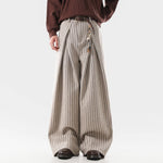 American Loose Striped Wide-leg Tweed Pants