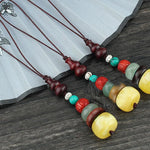 Buddha Stones Green Sandalwood Ebony Wood Gourd Seven Layer Pagoda Positive Phone Hanging Decoration