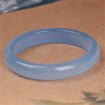 Buddha Stones Blue Chalcedony Emotional Balance Bracelet Bangle