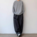320G Solid Color Crew Neck Long Sleeve T-Shirt