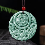 Buddha Stones Dragon Jade Yin Yang Balance Necklace String Pendant