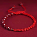 Buddha Stones Natural Cinnabar King Kong Knot Blessing String Bracelet (Extra 35% Off | USE CODE: FS35)