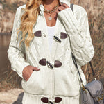 Zeagoo Women's Casual Loose Fitting Fluffy Button Down Knitwear Coatigan Chunky Cable Hooded Cardigan