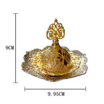 Buddha Stones Gold Leaf Coaster Spiritual Mini Alloy Metal Incense Burner