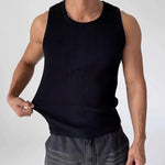 Heavyweight Ribbed Knit Tank Top Slim Fit Workout Gym Shirt