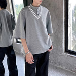 Striped Loose Heavyweight Casual T-shirt